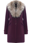 Cappotto con collo in pelliccia - Cappotto Collo Pelliccia Jolukafur Kocca