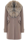 Cappotto con collo in pelliccia - Cappotto Collo Pelliccia Jolukafur Kocca