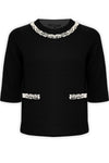 Chic relaxed three quarter sleeved sweatshirt - Sweater ANOUSKA