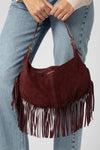 Borsa in suede con frange - Borsa FRANGEX Kocca