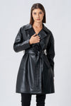Trench in ecopelle con cintura - TRENCH ECOPELLE  ARAVARAX Kocca RTW