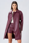 Trench in ecopelle con cintura - TRENCH ECOPELLE  ARAVARAX Kocca RTW