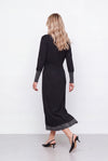 Long-sleeved midi dress with a V-neck and contrasting trim - MILZIA Knit Dress