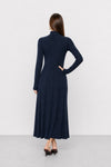 Robe en maille côtelée à col montant et manches longues - Robe en maille longue/courte ORIGENE