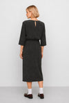 Dress with a textured pattern, round neck and side slit - MILCA Dress