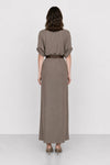 Wrap dress with a V-neckline, short sleeves and a belt - KIRIACA Dress