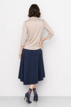 Top with a draped cowl neckline and three-quarter sleeves - AGGEO Blouse