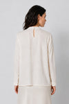 Blusa de manga larga con cuello alto y abertura trasera - Blusa EGISTO