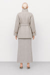 Women's coat with a double-breasted front and a belt - HERICO coat