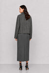 Cappotto da donna pied de poule con applicazione floreale - Cappotto CRESPINO