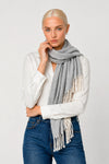 Foulard da donna con frange in misto cotone e lana - Foulard EFESTO