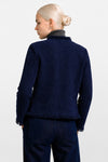 Veste en bouclette avec boutons et finitions à franges - Veste à Jersey ROLFO