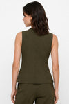 Wide-leg trouser suit with a V-neck waistcoat and brooch - FERMO Vest