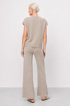 Knitwear set with a buttoned V-neck cardigan and trousers - ERKEN Knit Vest
