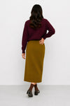 Skirt with a side slit, an elasticated waist and a belt - RUPERT Skirt