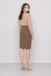 Wrap skirt with a chequered pattern and button fastening - HUBETH Skirt