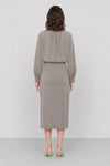 High-waisted midi skirt with a front slit and button - MILVIA Skirt