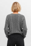 Maglia donna misto lana a trecce con girocollo decorato - Maglia M/L DERIO