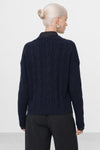 Maglia da donna a trecce con maniche lunghe e scollo a V - Maglia M/L ROGATIEN