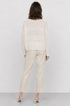 Open-knit jumper with rhinestones and feather fringes - PAPILO Jersey