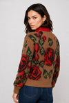 Cardigan da donna con motivo floreale e scollo a V - Maglia Cardigan M/L ELBERT