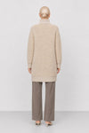 Cardigan da donna in misto lana bouclé con collo alto - Maglia Cardigan S/M ERMENEGARDA