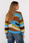 Women's jumper with a V-neck and geometric pattern - ERMENGARD Jersey