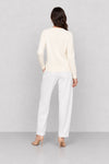 Women's jumper with a lace V-neck and long sleeves - GERG Jersey