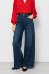 Jeans da donna a vita alta e gamba larga in cotone - Pantalone Denim LULLACAT