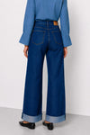 Jeans a vita alta e gamba larga in 100% cotone - Pantalone Denim DERIK