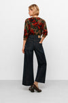 Pantaloni in denim da donna a vita alta e gamba larga - Pantalone Denim COREBO