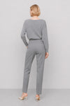 Pantalon taille haute à coupe droite avec plis et boucles - Pantalon FEDERICO