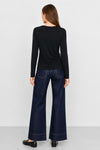 Blusa girocollo a maniche lunghe con nodo frontale - Blusa CALMIX