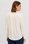 Blouse with a tie-neck, puff sleeves and buttoned cuffs - Blouse VLUX