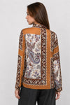 Long-sleeved blouse with a paisley print and tie-neck - Blouse ETROX