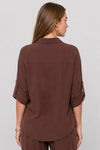 Chemisier ample à col classique et manches retroussables - Chemise CAREZX