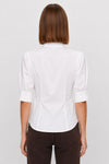 Blouse with a pointed collar and short puff sleeves - Shirt BALOONX