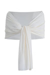 Robe de soirée longue plissée dos nu avec châle - Foulard TOLAX