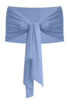 Robe de soirée longue plissée dos nu avec châle - Foulard TOLAX