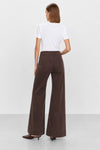 Wide-leg denim jeans with a high waist and five pockets - Trousers CIOCCOLAX