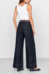 Jean taille haute coupe large avec ceinture à rayures - Jeans ZEROX
