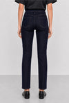Women's straight-leg denim jeans with a striped fabric belt - Jeans JEJINGX