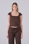 Blusa cotone scollo quadrato - BLUSA NOEMIEX Kocca