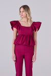 Blusa in cotone con volant - TOP PELINOX Kocca