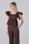 Blusa in cotone con volant - TOP PELINOX Kocca