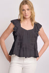 Top con balze e inserti in pizzo - BLUSA MAURY