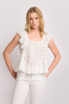 Top con balze e inserti in pizzo - Blusa MAURY Kocca
