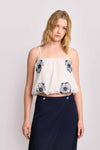 Top cropped con ricami floreali - Top LIBERA Kocca