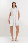 Summer dress in eyelet cotton with a tiered skirt - Dress JUSAX