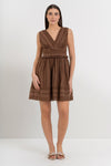 Vestido calado de algodón sin mangas con escote en pico - Shorts DALMATAX